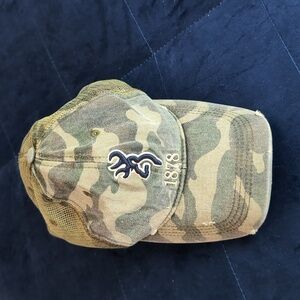 Vintage Browning Weathered Camo Trucker Snapback